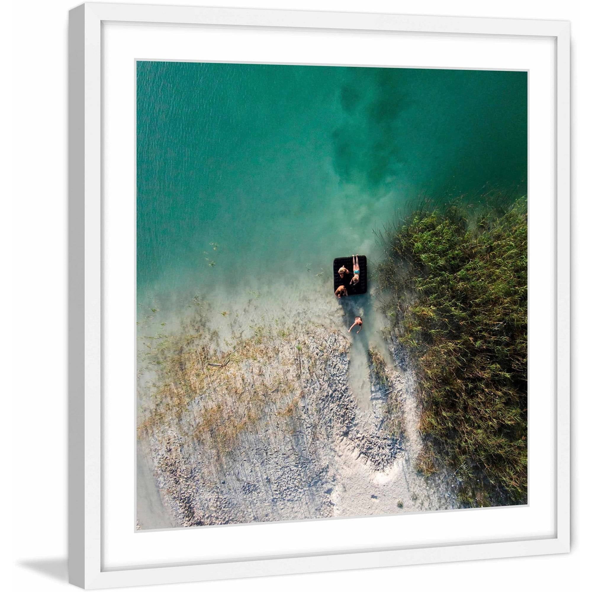 "Aqua Lake Chill" Framed Painting Print