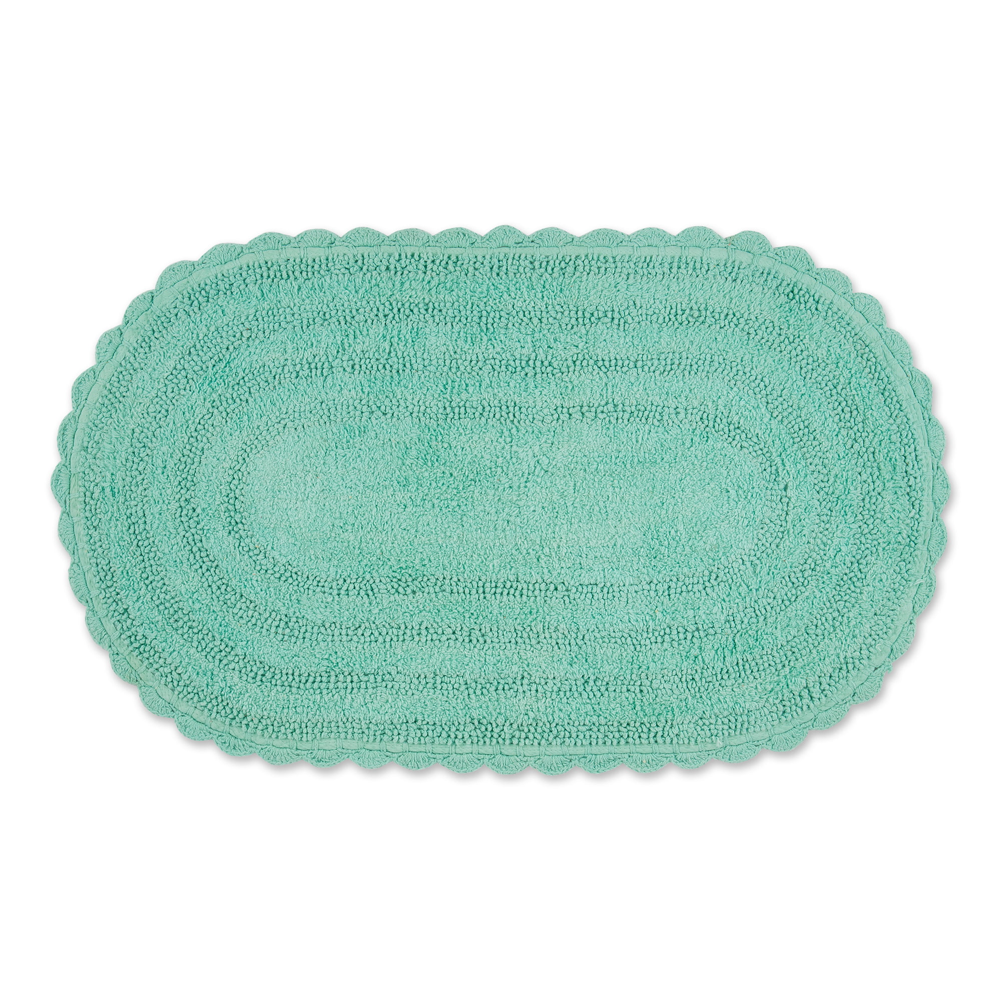 Oval Shaped Crochet Reversible Bath Rug