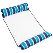Aqua Leisure 4-in-1 Inflatable Monterey Hammock XL Pool Chair Float, Blue Stripe