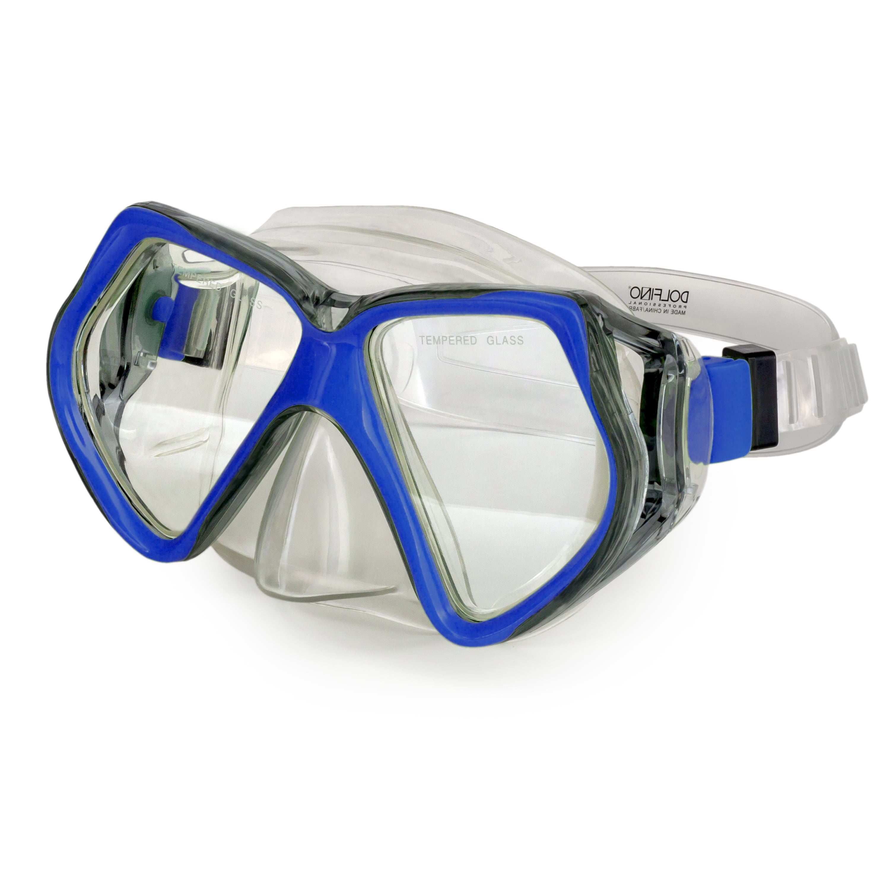 Aqua Leisure Dolfino Brand Youth Manta Pro Recreational Swim Mask & Snorkel  Set - Blue/Silver 