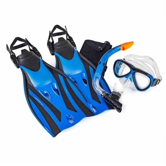 Aqua Leisure Dolfino Brand Youth Ion Recreational 5 Piece Swim and Dive Set - Blue
