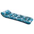 thumbnail image 1 of Aqua Leisure Inflatable Pool Float Water Contour Cooling Lounge, Blue Ferns, 1 of 8