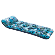 Aqua Leisure Inflatable Pool Float Water Contour Cooling Lounge, Blue Ferns
