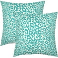 thumbnail image 1 of Aqua Leopard Print Pillow Covers 16x16 Inch Set of 2 Cheetah Animal Spots Decorative Throw Pillows for Couch Farmhouse Square Pillow Cases Home Decor for Living Room Sofa Bed Porch Outdoor, 1 of 6