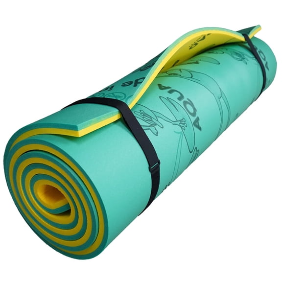 Aqua Lily Pad Original Floating Water Mat Island Float, 20 Ft, Green/Yellow