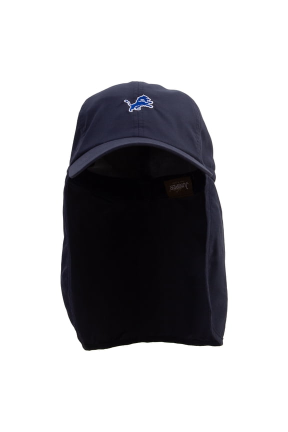 Aqua Lion Flag Embroidered Flap Hats - Navy OSFM