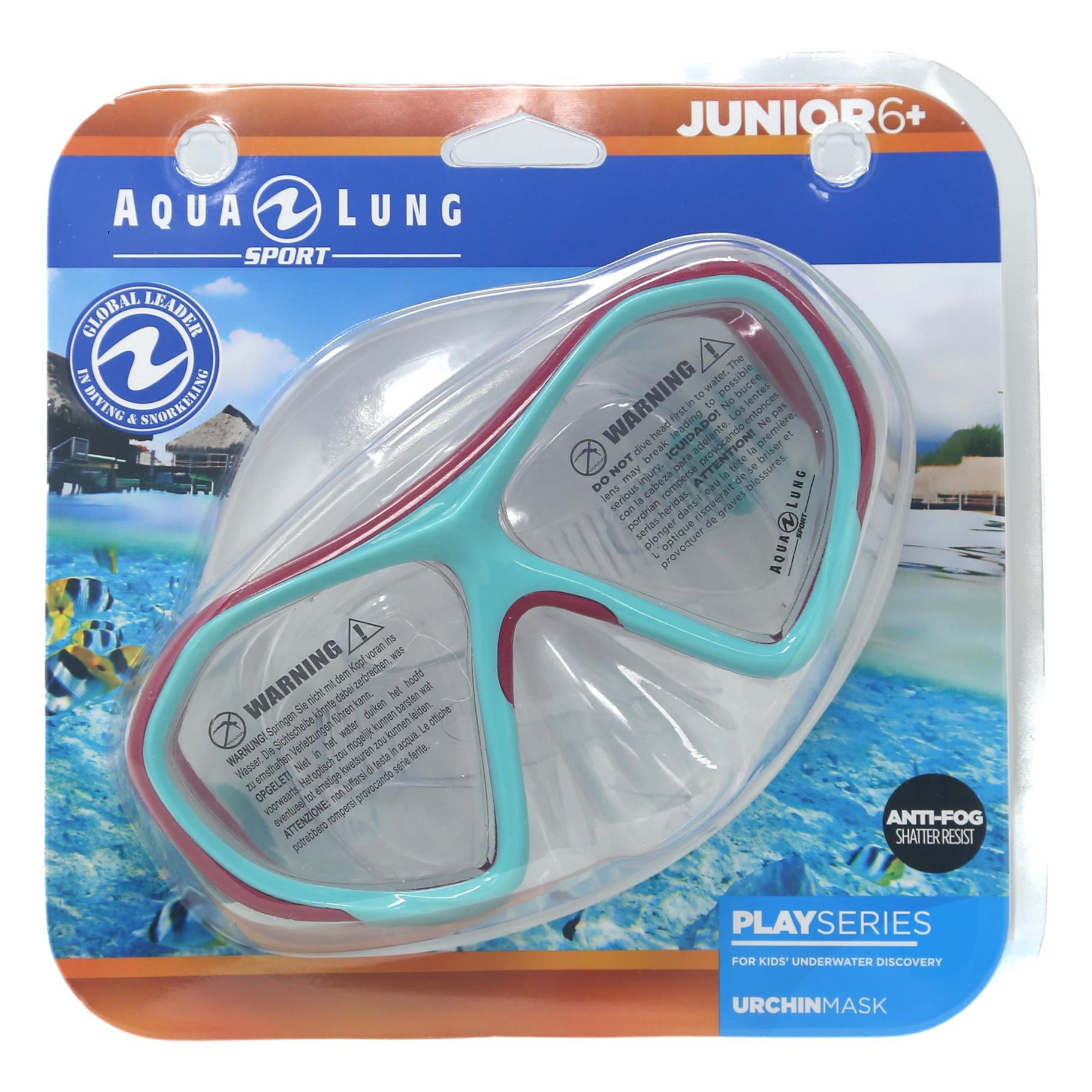 Aqua Lung Play Series Urchin Junior 6+ Mask Pink/Glacier, Clear Lens ...