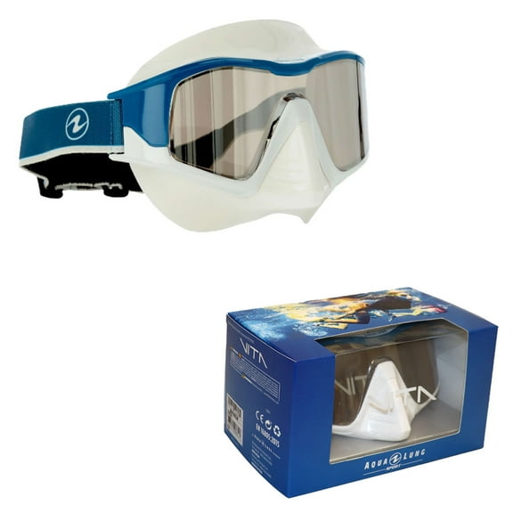 Aqua Lung Vita Snorkel Mask White & Petrol, Mirror Lens