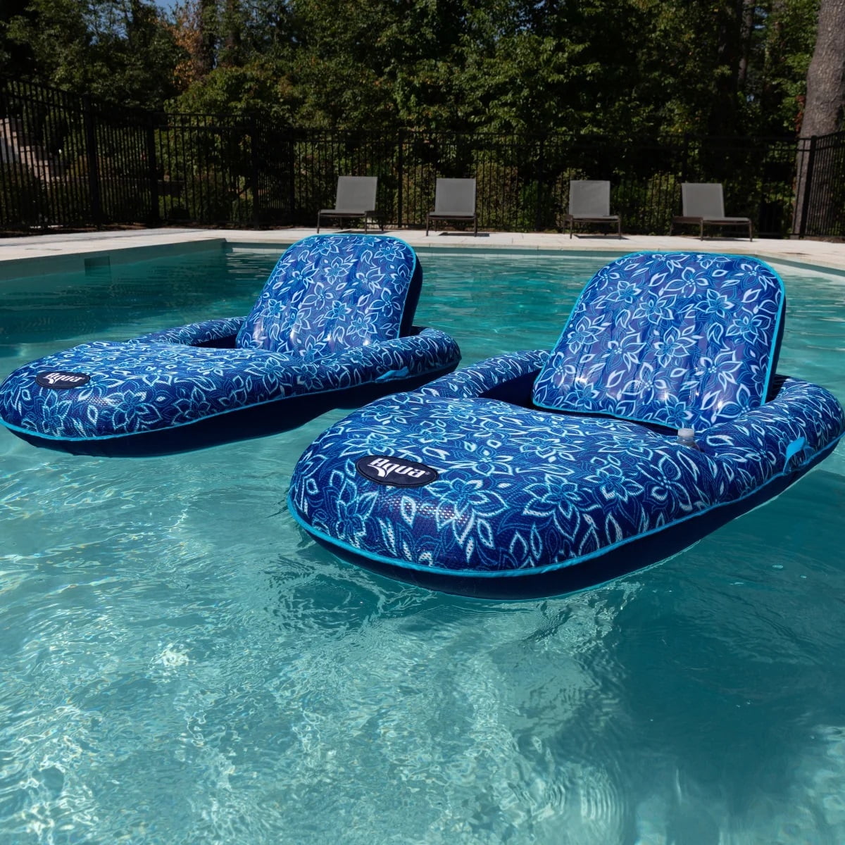 AQUA Pool Lounger 2-Pack, Adjustable Recliner Tanning Lounge, Cool