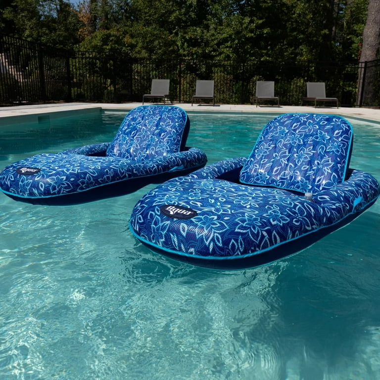 AQUA Pool Lounger 2-Pack, Adjustable Recliner Tanning Lounge, Cool