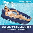 thumbnail image 1 of Aqua MFMSCS16 Inflatable Luxury Lounge Pool Float with Headrest, Navy/Light Blue, 1 of 7