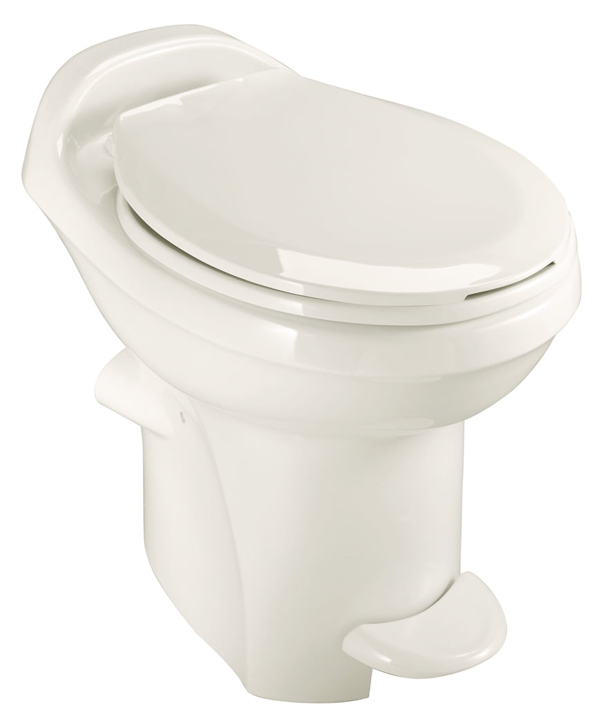 Bone Round Manual Pedal Flush RV Toilet