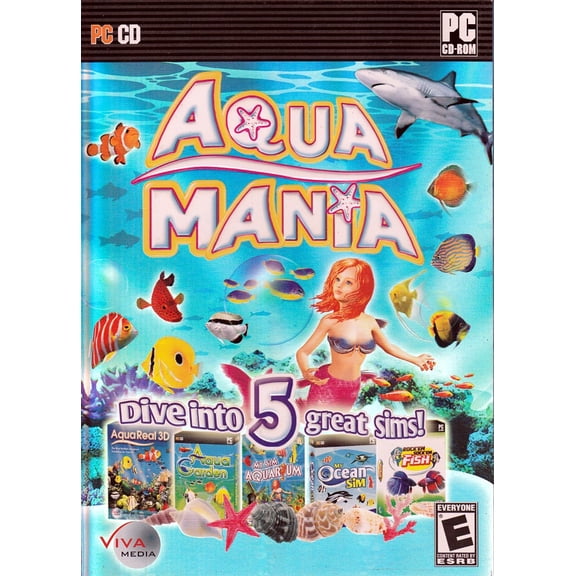 Aqua Mania PC - 5 Fish Simulation Games- My Ocean Sim + Rock 'Em Sock 'Em + My Sim Aquarium + Aqua Garden + Aqua Real 3D