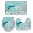 thumbnail image 1 of Aqua Marble Bath Mat 3 Piece Bathroom Rug Set, Modern Abstract Gradient Water Fluid Art Non Slip Bath Rug Contour Mat and Toilet Lid Cover, Absorbent Shower Mats Soft Bath Rugs and Mats Sets, 1 of 8