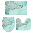 thumbnail image 1 of Aqua Marble Bath Mat 3 Piece Bathroom Rug Set, Modern Abstract Waves Silvery Farmhouse Non Slip Bath Rug Contour Mat and Toilet Lid Cover, Absorbent Shower Mats Soft Bath Rugs and Mats Sets, 1 of 8