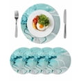 thumbnail image 1 of Aqua Marble Round Placemats Set of 4 for Dinning Tables,Heat-proof Braided Table Mats 15 Inch,Modern Abstract Gradient Water Fluid Art Washable Place Mat for Kitchen Restaurant Party Table Decor, 1 of 9