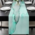 thumbnail image 1 of Aqua Marble Table Runner 72 Inches Long, Modern Abstract Waves Silvery Farmhouse Kitchen Coffee Dining Table Decoration for Home Party Birthday Wedding Home Decor 14x72 Inches, 1 of 8