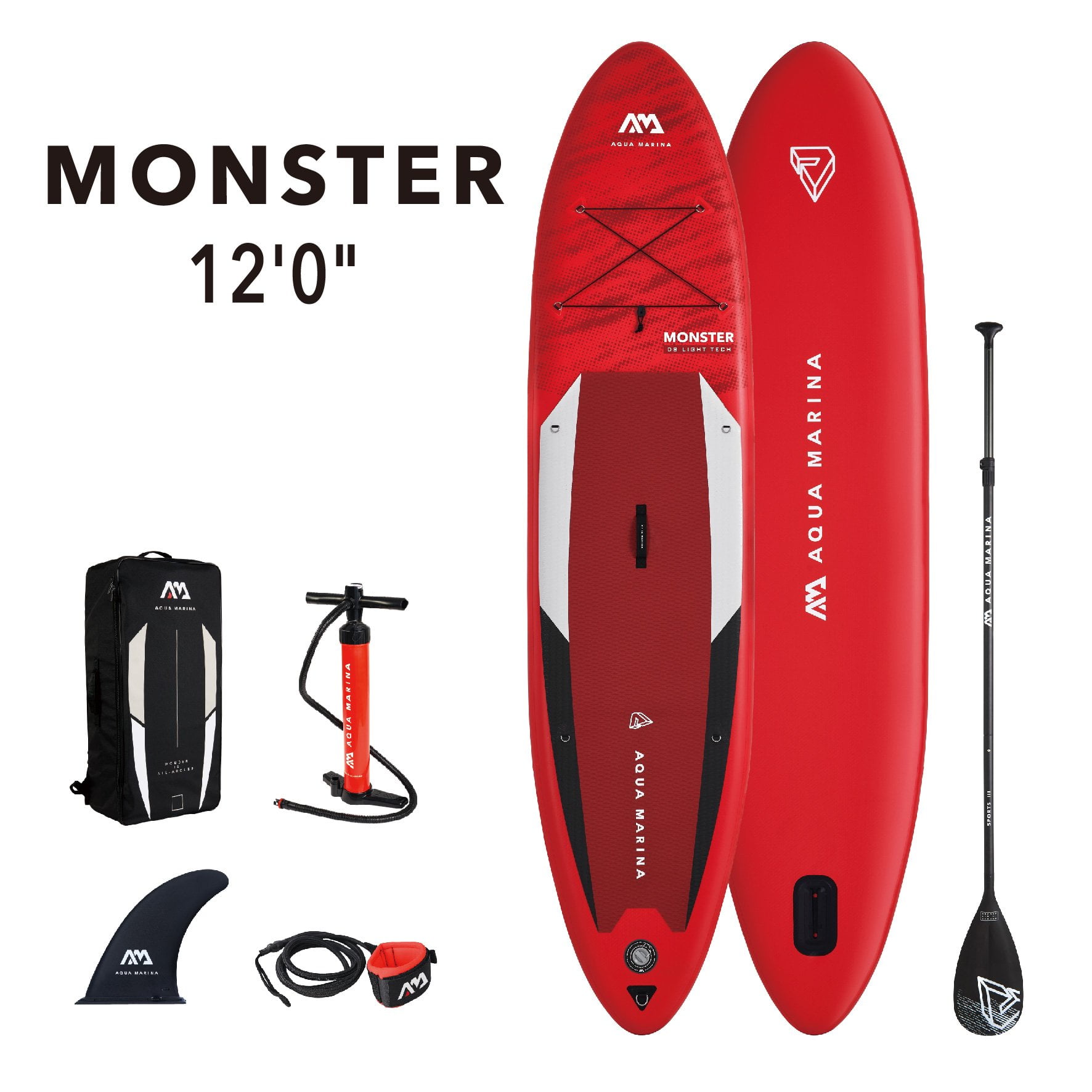 Harness - Paddle, Safety Inflatable Package, SUP Carry MONSTER Board Up Stand Paddle Aqua Pump 12\'0\