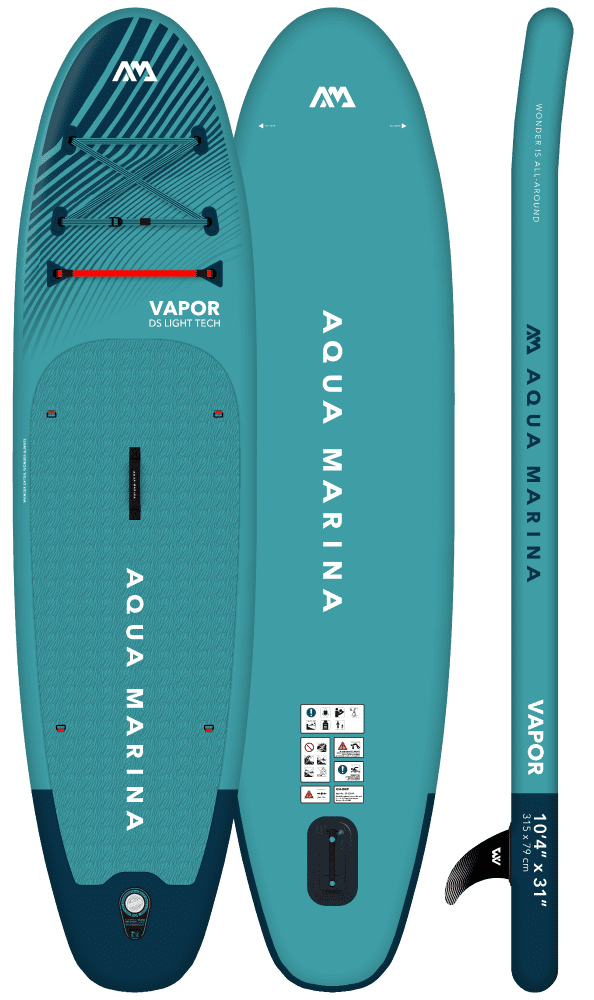 Aqua Blue Inflatable Stand-Up Paddleboard with Paddle and Leash