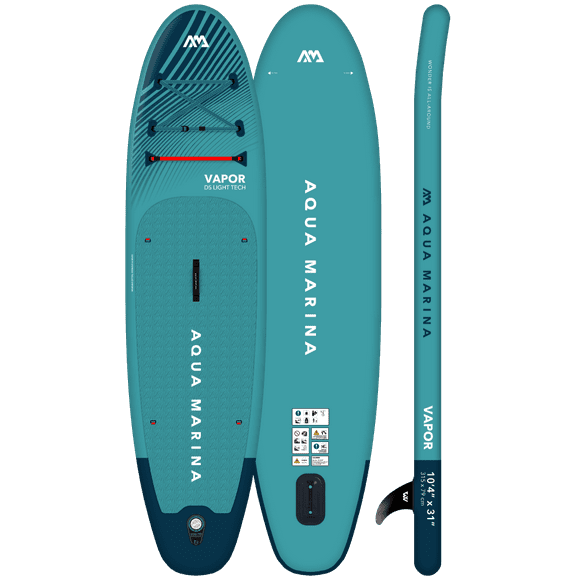 Aqua Marina Vapor All-around iSUP, 3.15m/15cm, with aluminum SPORTS III paddle and safety leash, Aqua Splash