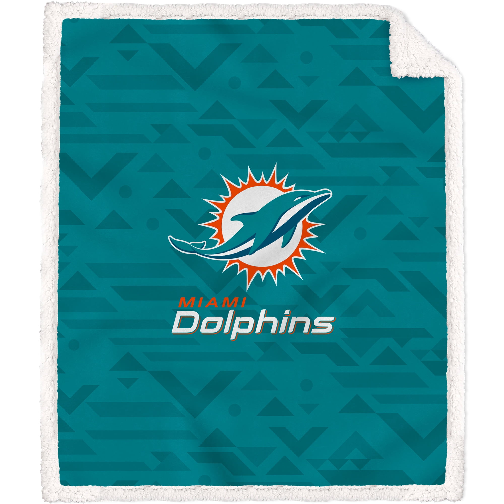 Aqua Miami Dolphins Delta Logo 50' x 60' Blanket 