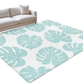 Aqua Monstera Leaf Area Rugs 8x10ft Summer Tropical Botanical ...
