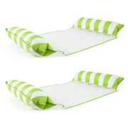 Aqua Monterey Water Inflatable 4-in-1 Pool Hammock Lounger, Green 2 Pack