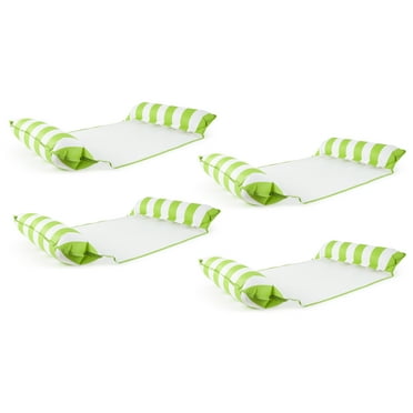 Aqua Monterey Water Inflatable 4-in-1 Pool Hammock Lounger, Green (4 Pack)