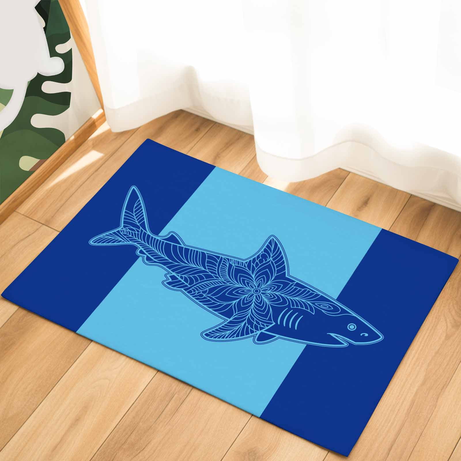 Navy Blue Anchor Indoor Door Mat - 20