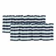 thumbnail image 1 of Aqua Navy Blue Striped Curtain Valances for Windows, Kitchen Valance Window Treatments Panel 2 Pack, Modern Abstract Lines Geometric Rod Pocket Short Curtains for Bathroom Bedroom 42 x 18 Inch, 1 of 8