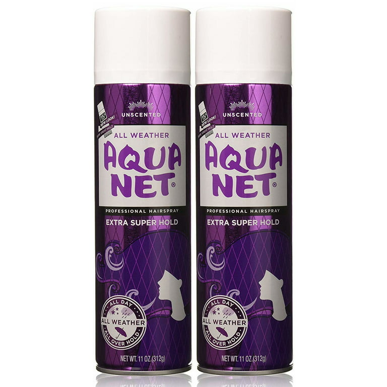 2 x4OZ AQUA NET EXTRA SUPER HOLD Frofessional HAIRSPRAY UNSCENTED FALL  WEATHER