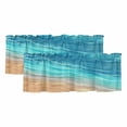 thumbnail image 1 of Aqua Ombre Coastal Valances for Windows, Decorative Rod Pocket Window Valance Curtains, Summer Nautical Beach Ocean Seaside Short Curtain Drapes for Kitchen/Living Room, 2 Panels, 54" W x 18" L, 1 of 8