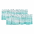 thumbnail image 1 of Aqua Ombre Mountain Valances for Windows, Decorative Rod Pocket Window Valance Curtains, Nature Abstract Art Marble Gradient Short Curtain Drapes for Kitchen/Living Room, 2 Panels, 60" W x 18" L, 1 of 8