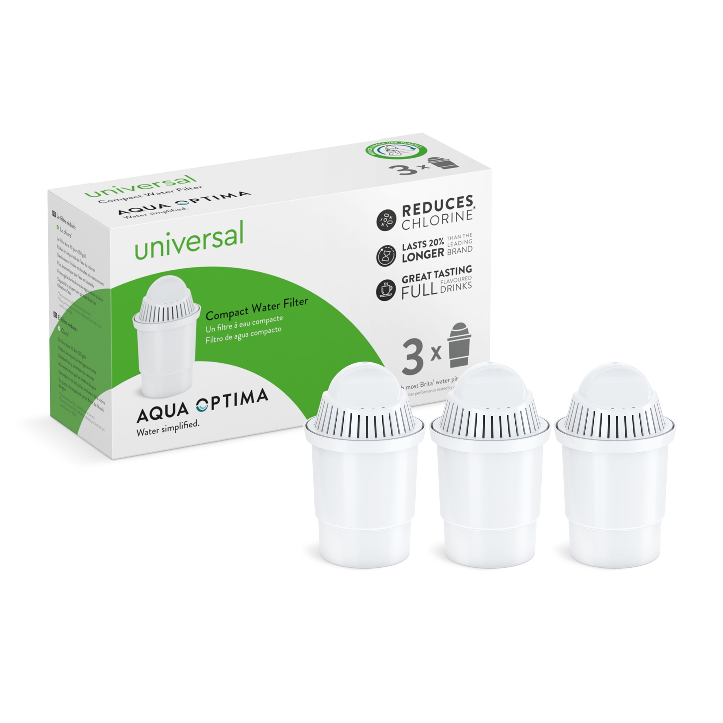 Aqua Optima Replacement Water Filters for Brita Classic 35557 (3 Pack)