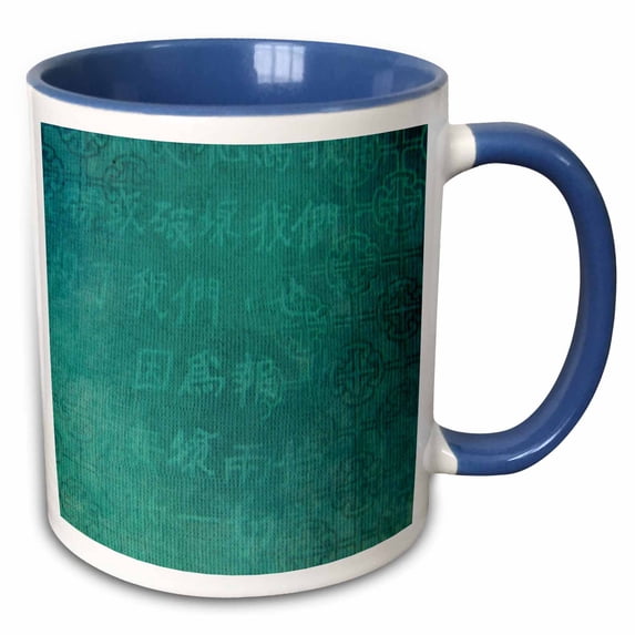 3drose, Aqua Oriental, 15oz Two-tone Blue Mug