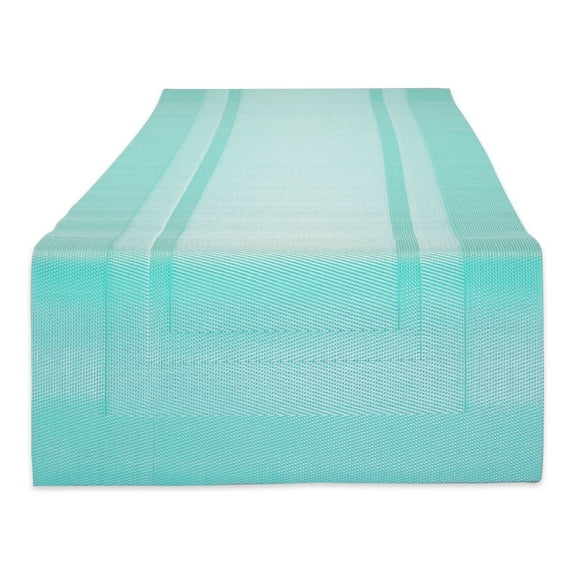 Aqua PVC Doubleframe Table Runner 14x72