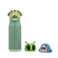 thumbnail image 1 of Aqua Pals 14oz Green Water Bottle with Interchangeable Dino, Alien & Shark Heads, 1 of 10