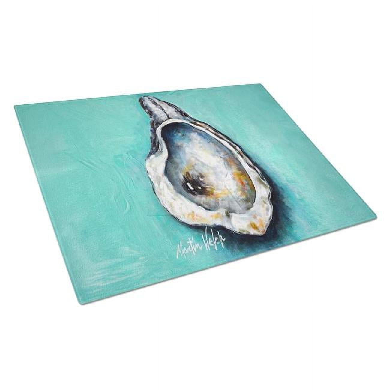Aqua Pearl Oyster Glass Cutting Board 12 in x 15 in