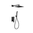 thumbnail image 1 of Aqua Piazza Matte Black Shower Set with12" Square Rain Shower and Handheld, 1 of 1