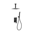 thumbnail image 1 of Aqua Piazza Matte BlackShower Set with 8" Ceiling Mount Square Rain Shower and Handheld, 1 of 1