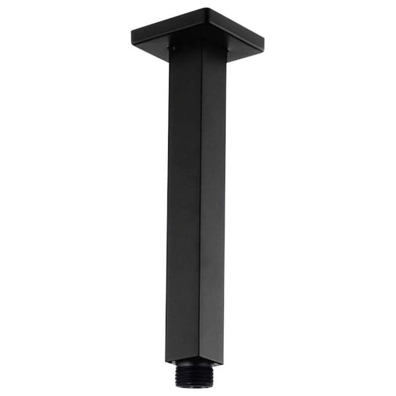 Aqua Piazza by KubeBath 6" Long Shower Head Ceiling Bar, Matte Black Finish