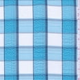 thumbnail image 1 of Aqua Plaid Seersucker, Fabric Sold By the Yard, 1 of 1