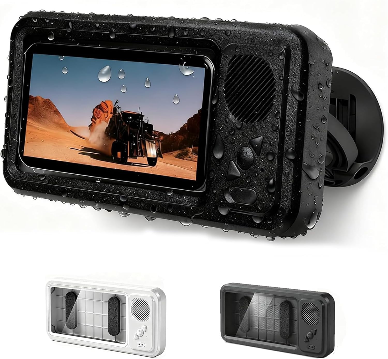 Aqua Play Waterproof Phone Holder with Speaker - 360 Rotation, Angle Adjustable & Touch-Friendly, Punch-Free Shower Case for Bathroom Mirror and Bathtub - Walmart.com Aqua Play Waterproof Phone Holder with Speaker - 360 Rotation, Angle Adjustable & Touch-Friendly, Punch-Free Shower Case for Bathroom Mirror and Bathtub - Walmart.com