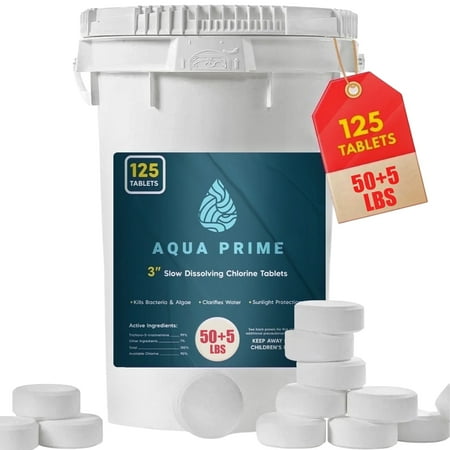 Aqua Prime's 55lb Ultimate 3-inch Chlorine Tablets – Powerful Sanitization for Swimming Pools & Spas