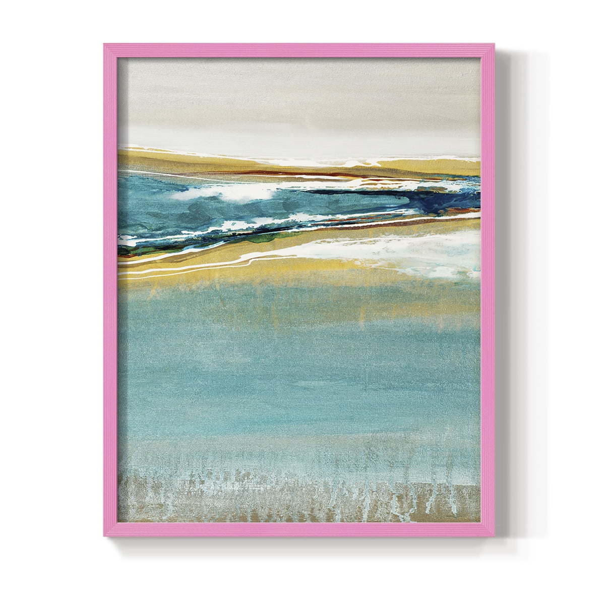 Aqua Quartz V1 Framed Print in Pink Solid Wood Framed Print No Nail Hanging