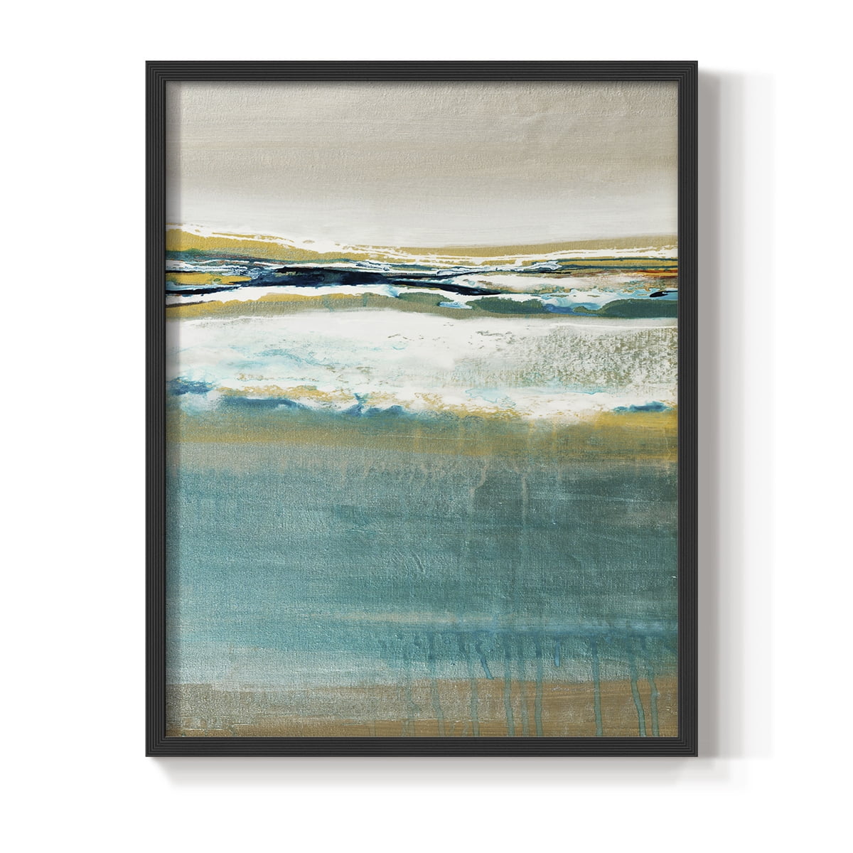 Aqua Quartz V2 Framed Print in Black Solid Wood Framed Print No Nail Hanging