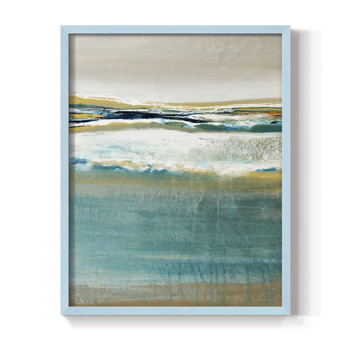 Aqua Quartz V2 Framed Print in Blue Solid Wood Framed Print No Nail Hanging