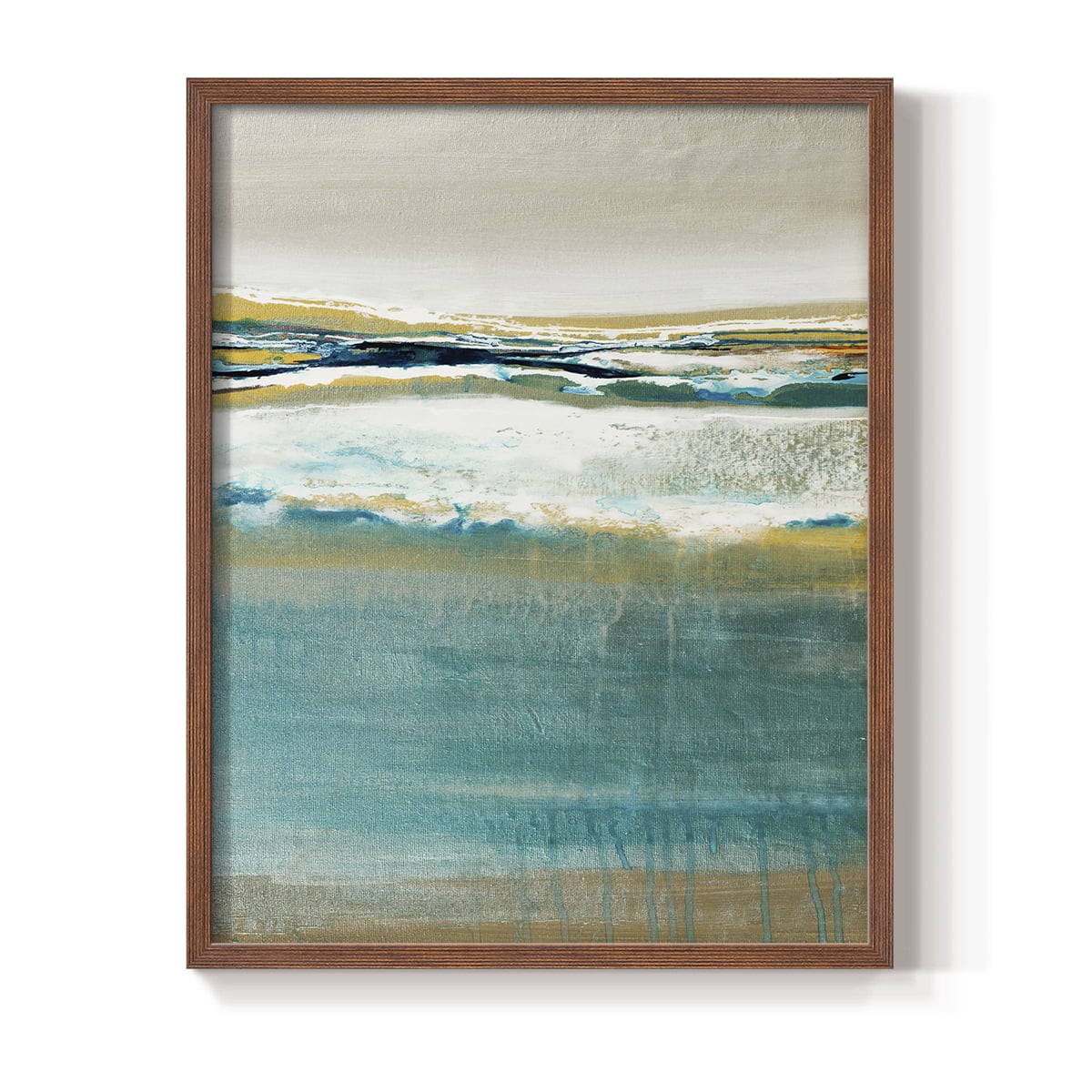 Aqua Quartz V2 Framed Print in Brown Solid Wood Framed Print No Nail Hanging