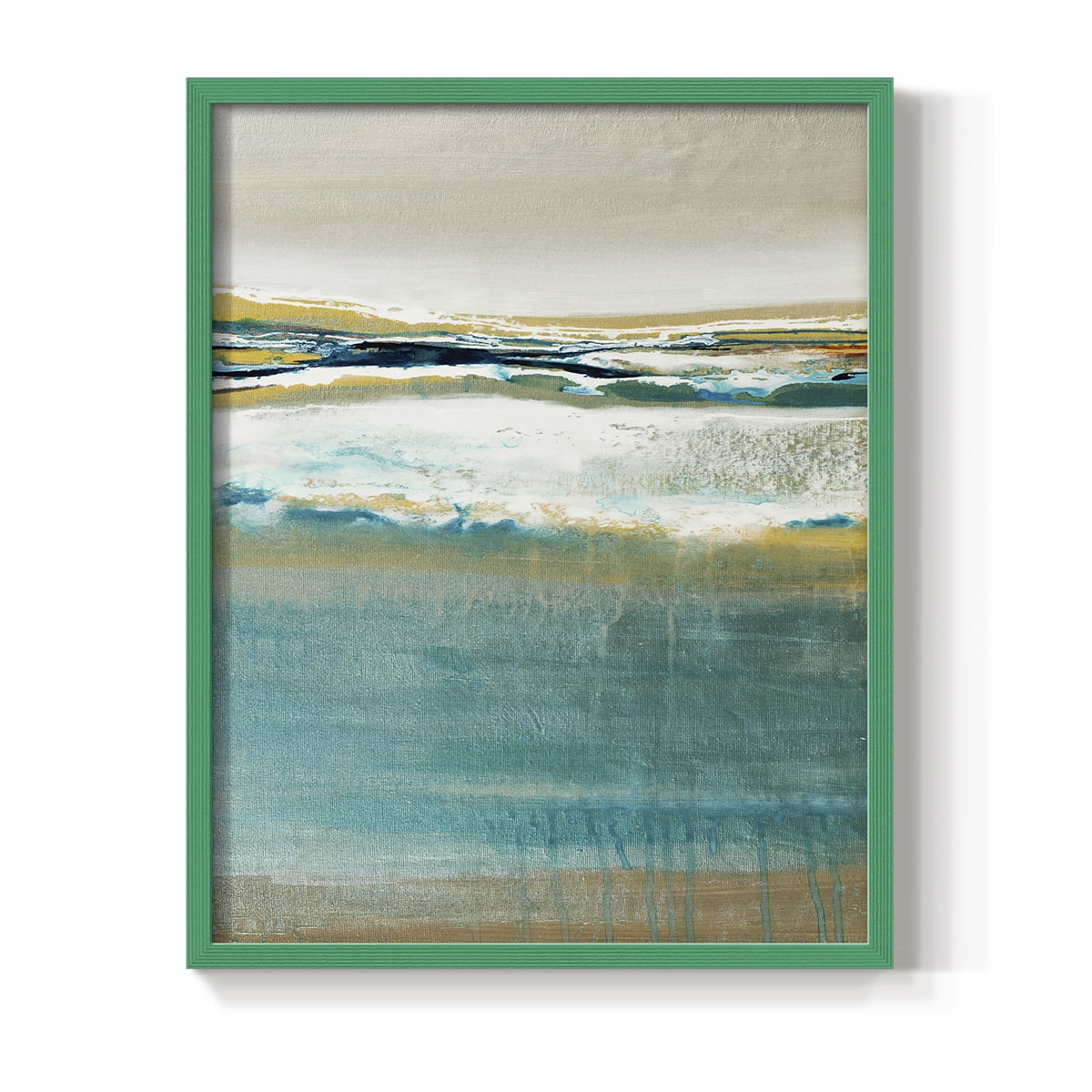 Aqua Quartz V2 Framed Print in Green Solid Wood Framed Print No Nail Hanging