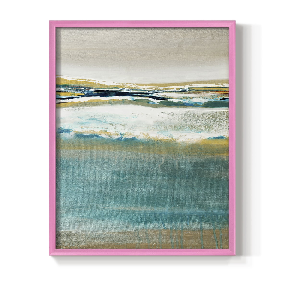 Aqua Quartz V2 Framed Print in Pink Solid Wood Framed Print No Nail Hanging
